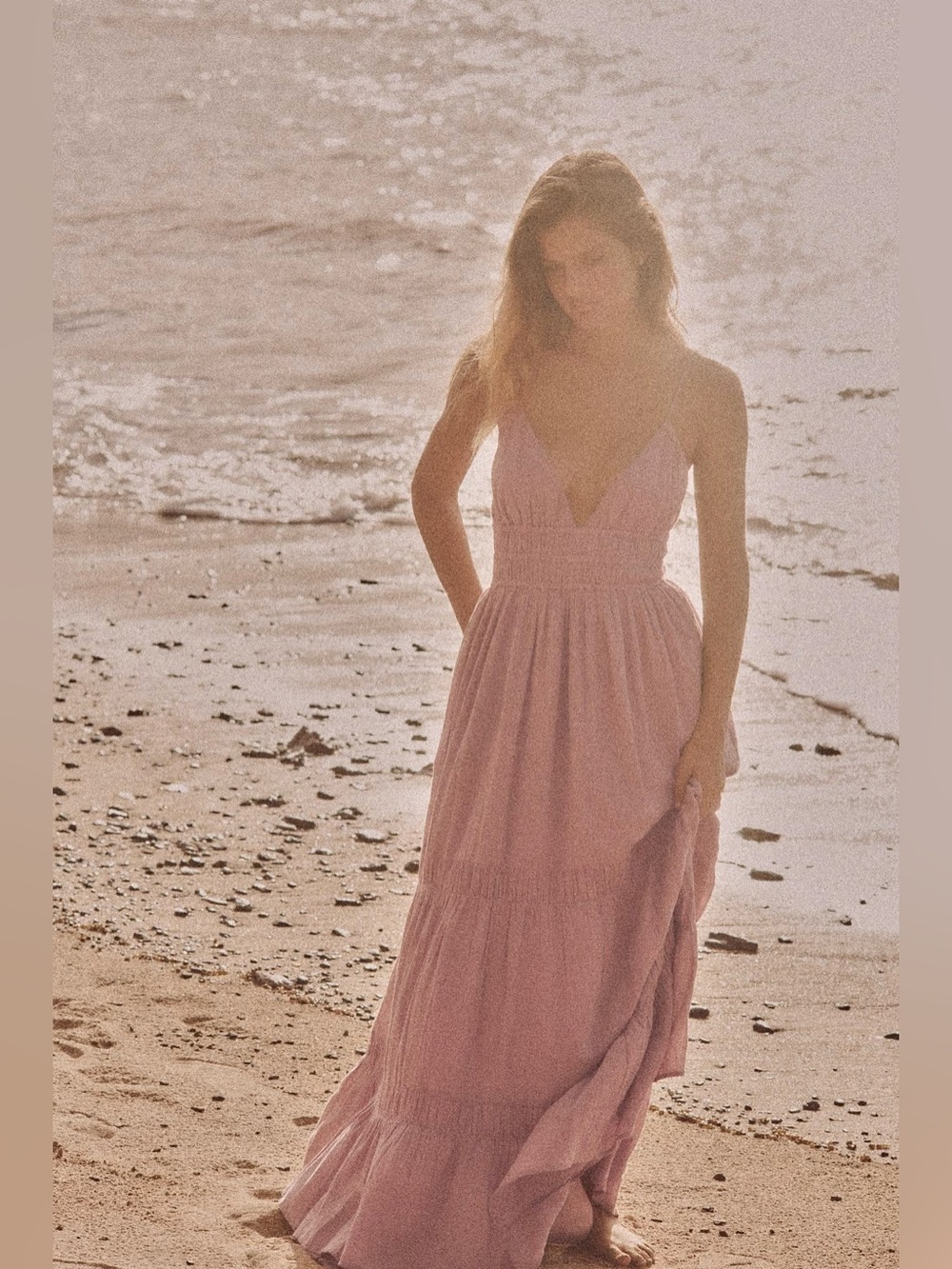 ZARA Open Back Boho Maxi Dress